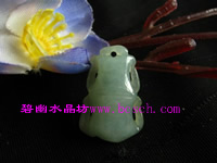 天然翡翠A货竹节挂坠