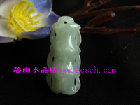 天然翡翠A货竹节挂坠