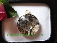 天然烟雾石吊坠