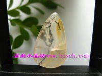 天然烟雾石吊坠