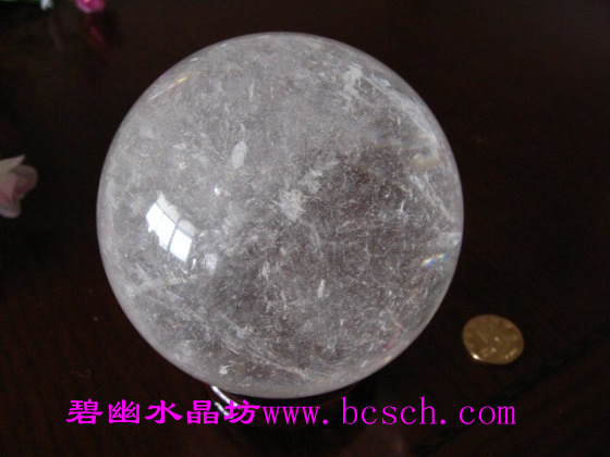 天然白水晶球