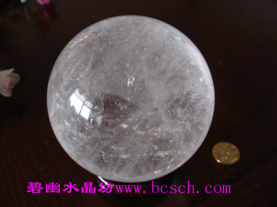 天然白水晶球