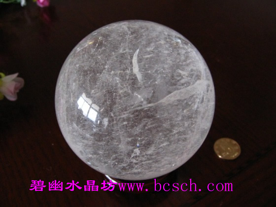 天然白水晶球