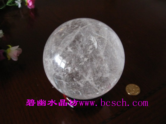 天然白水晶球