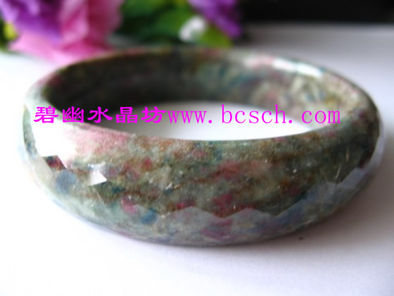红蓝宝刻面手镯