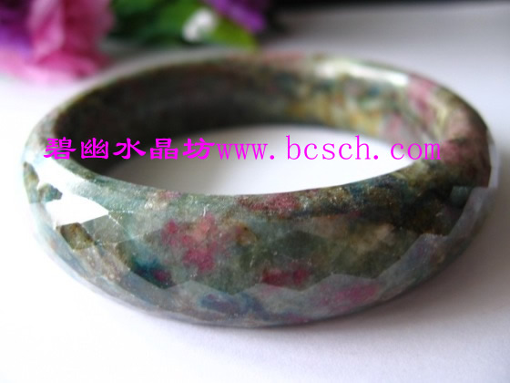 红蓝宝刻面手镯