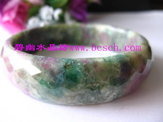 红蓝宝刻面手镯