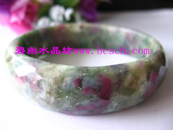 红蓝宝刻面手镯