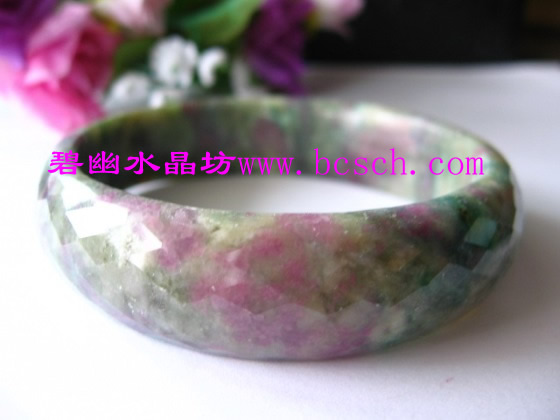 红蓝宝刻面手镯