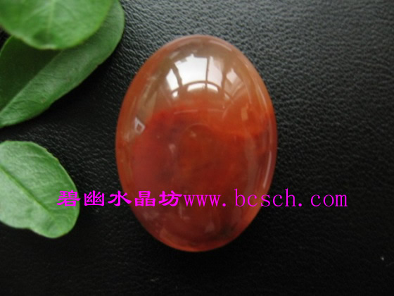 天然红兔毛水晶吊坠