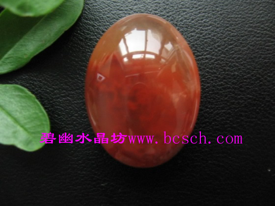 天然红兔毛水晶吊坠
