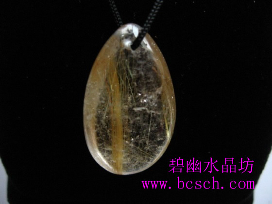 天然钛发晶吊坠