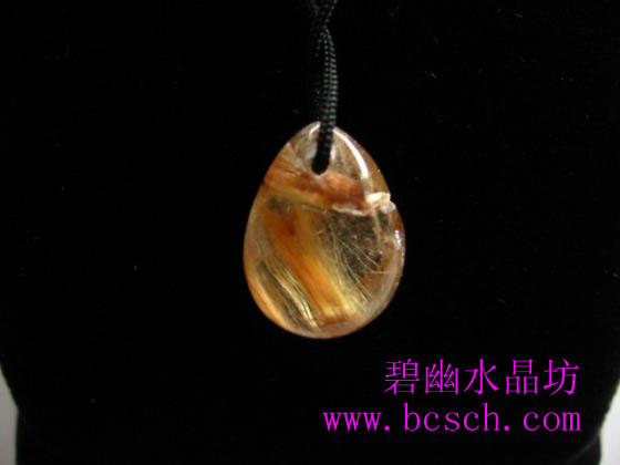 天然钛发晶吊坠