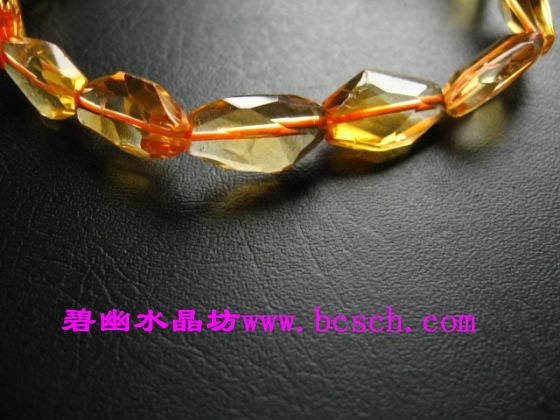 优质巴西黄水晶不定形手链