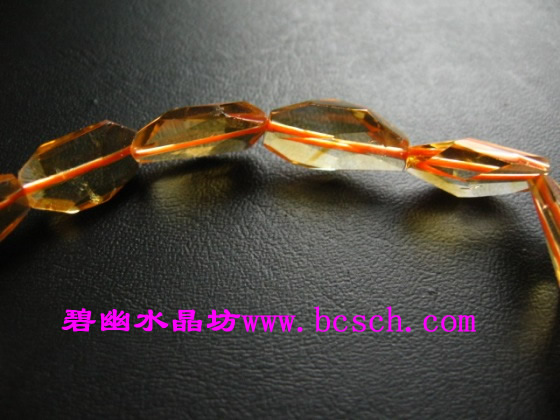 优质巴西黄水晶不定形手链