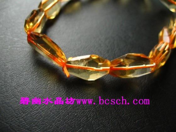 优质巴西黄水晶不定形手链