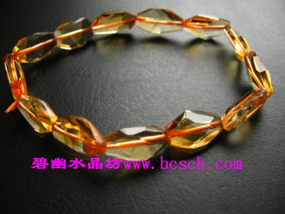优质巴西黄水晶不定形手链