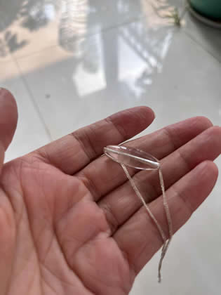 925银优质白水晶项链