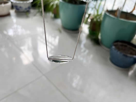 925银优质白水晶项链