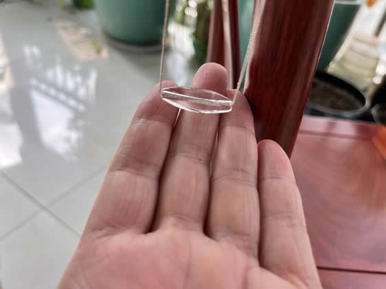 925银优质白水晶项链